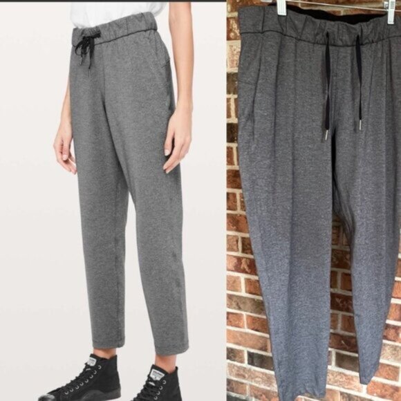 Lululemon   * On The Fly Pant  Heathered Black EUC Size 8 EUC - Picture 1 of 16